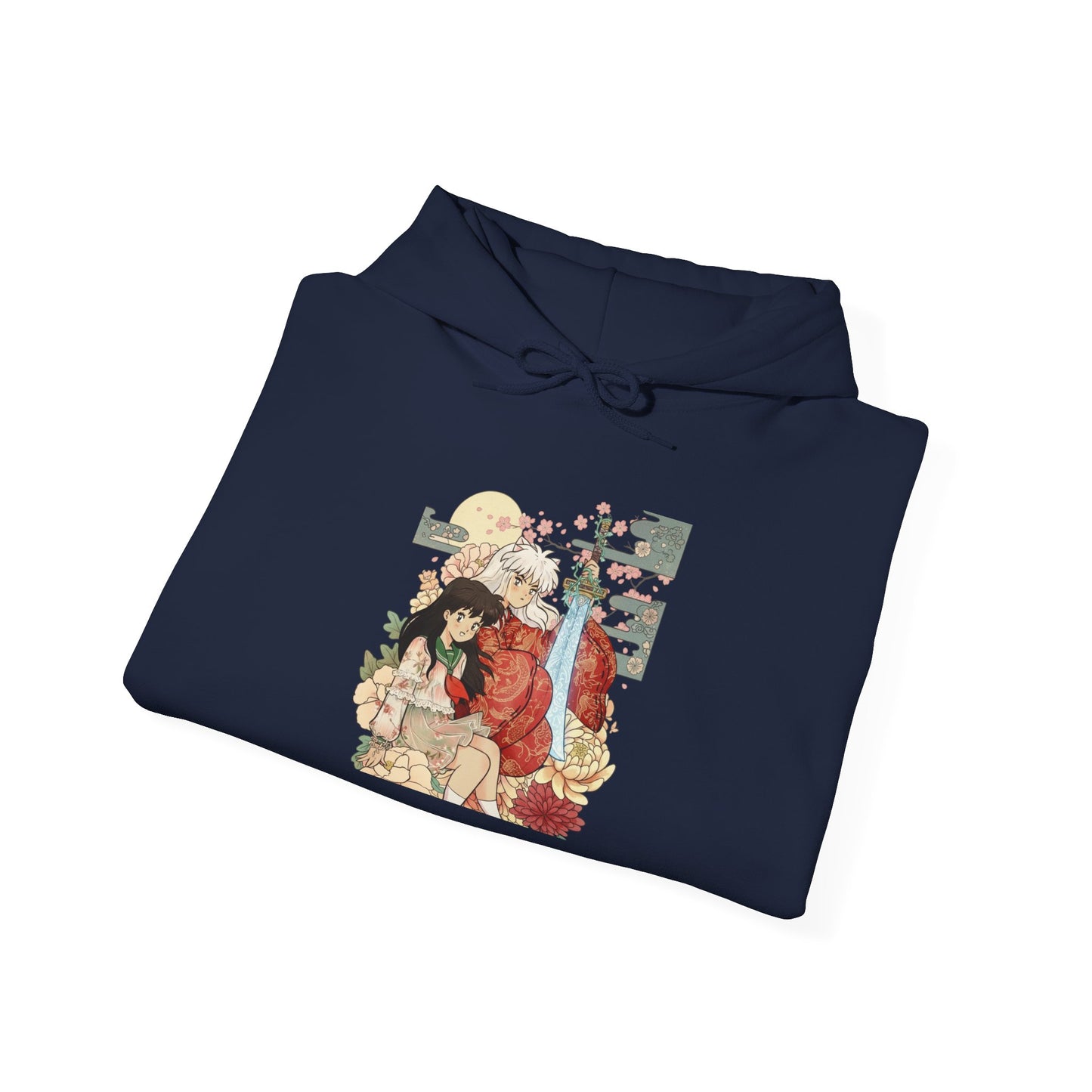 Inugome Hoodie — Floral Ukiyo-e Style Hooded Sweatshirt