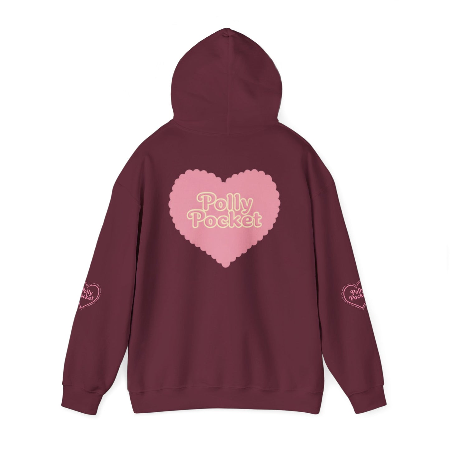 Polly Pocket Heart Logo Hoodie — Cute Retro Pink Graphic Pullover