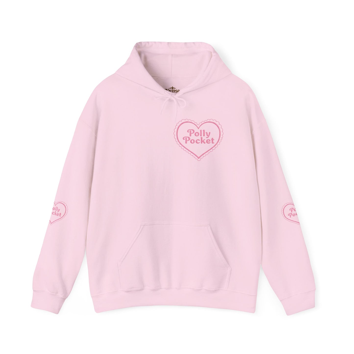 Polly Pocket Heart Logo Hoodie — Cute Retro Pink Graphic Pullover