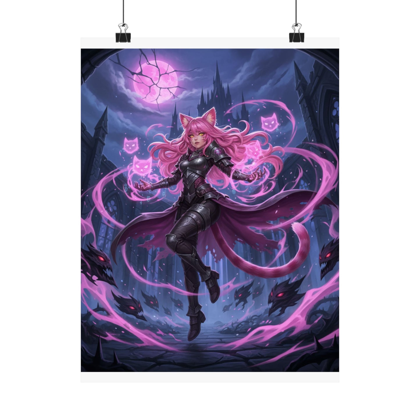 Fantasy Cat Sorceress Matte Poster