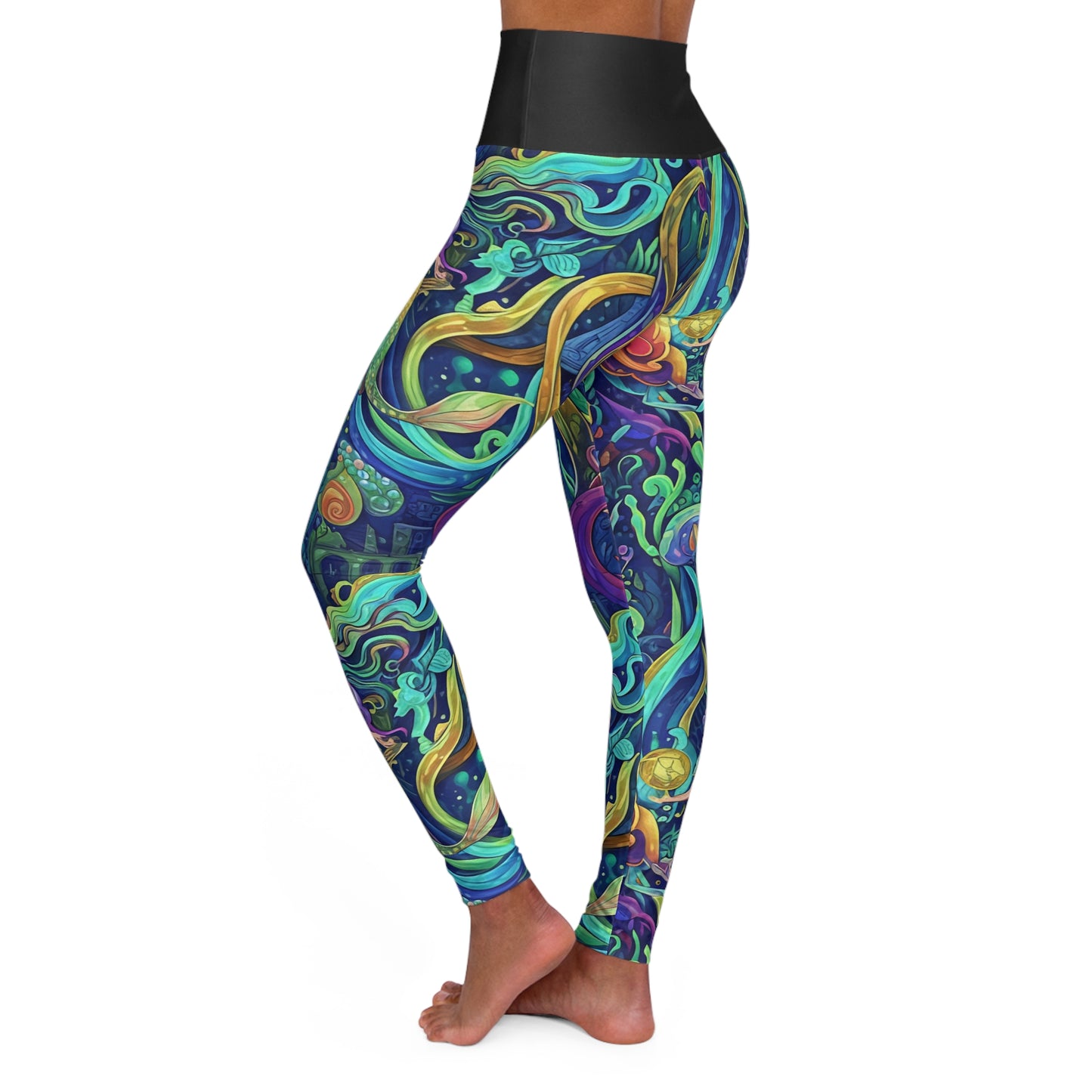 Bohemian Mermaid High Waisted Leggings