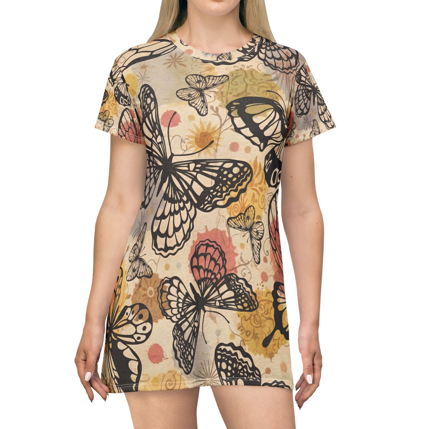 Boho Butterfly T-Shirt Dress