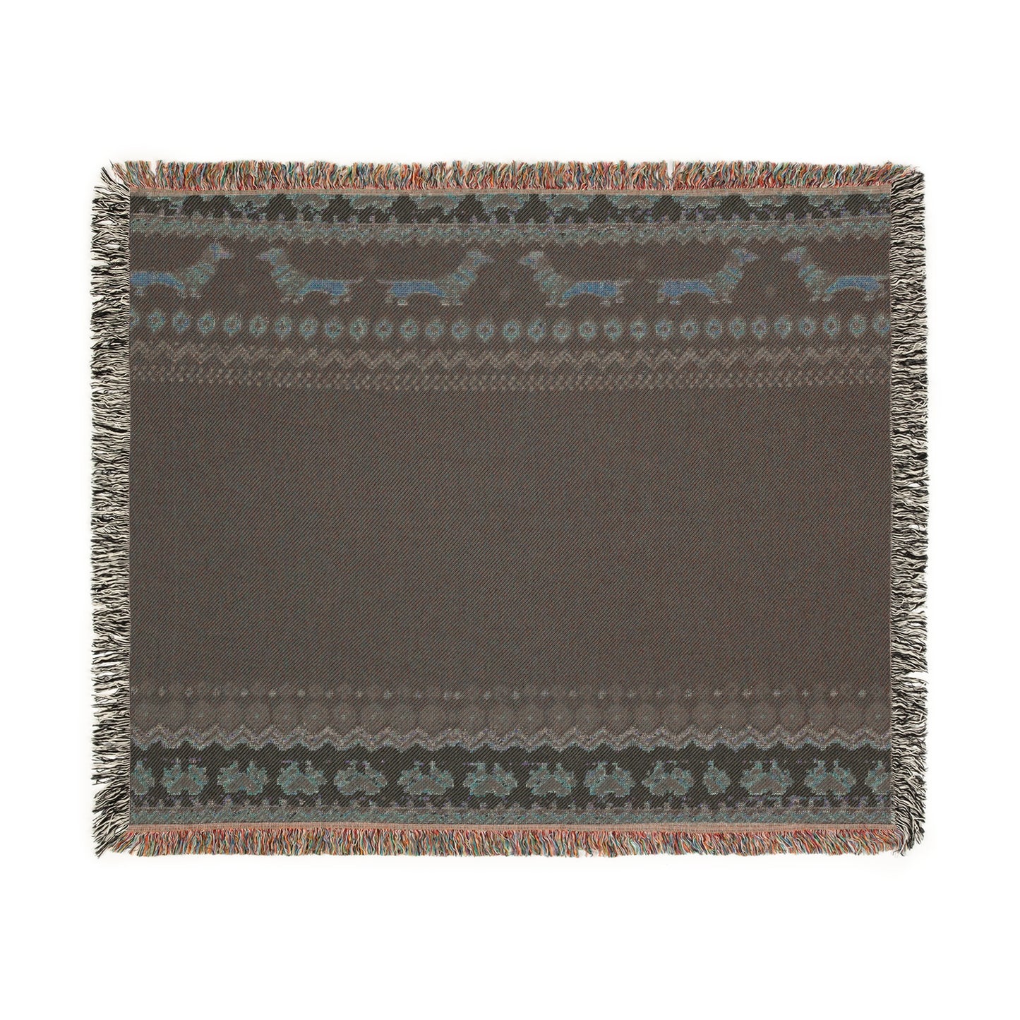 Antique Christmas Weenie Woven Throw