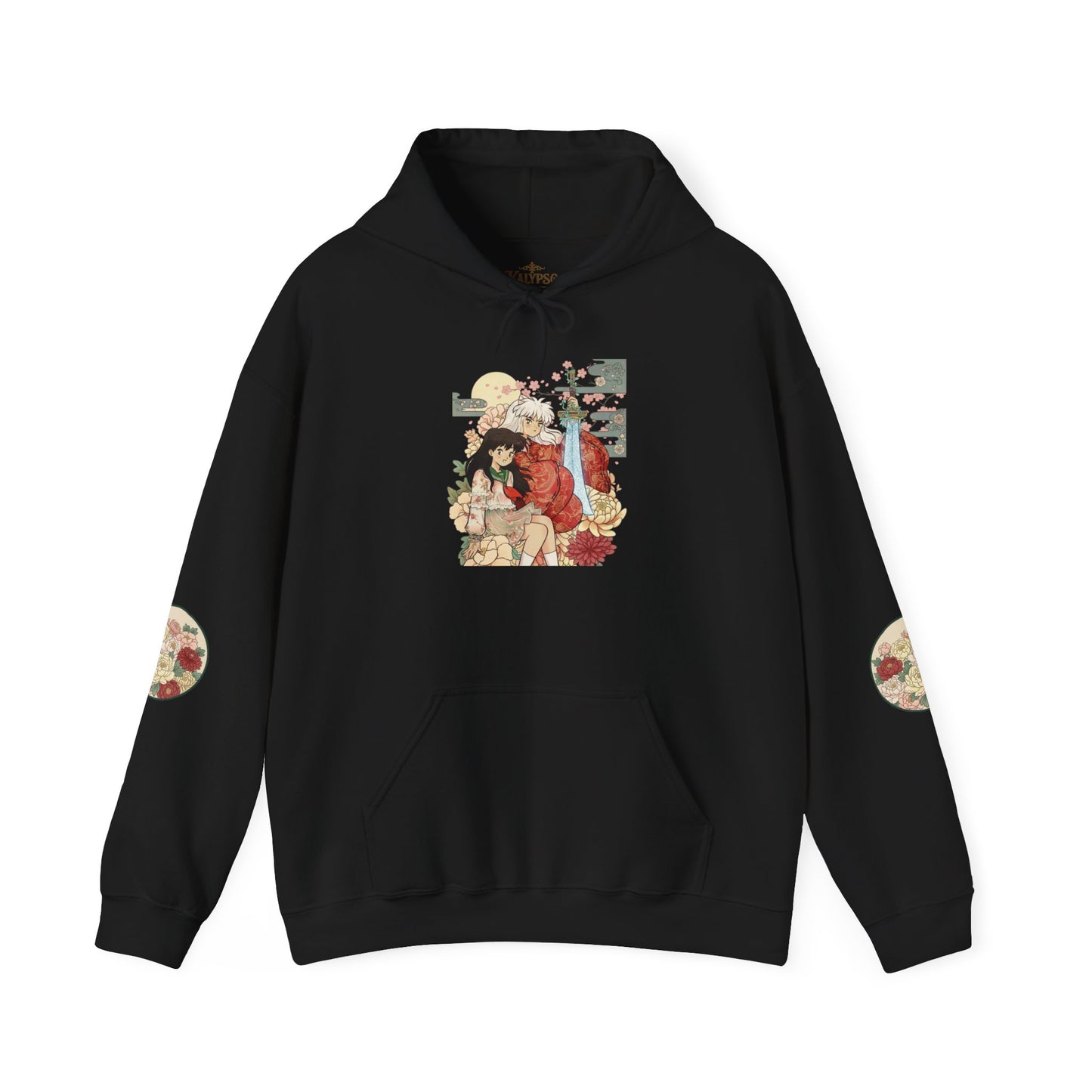 Inugome Hoodie — Floral Ukiyo-e Style Hooded Sweatshirt