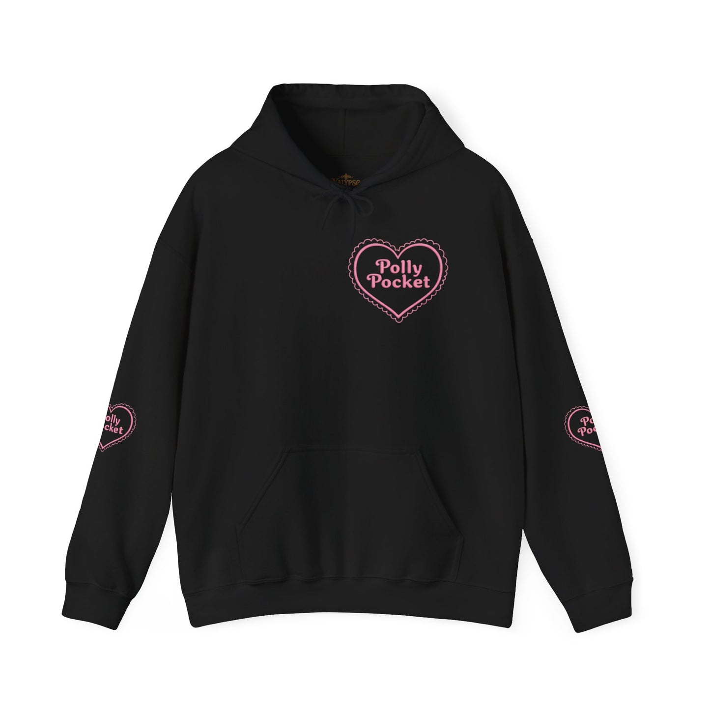 Polly Pocket Heart Logo Hoodie — Cute Retro Pink Graphic Pullover