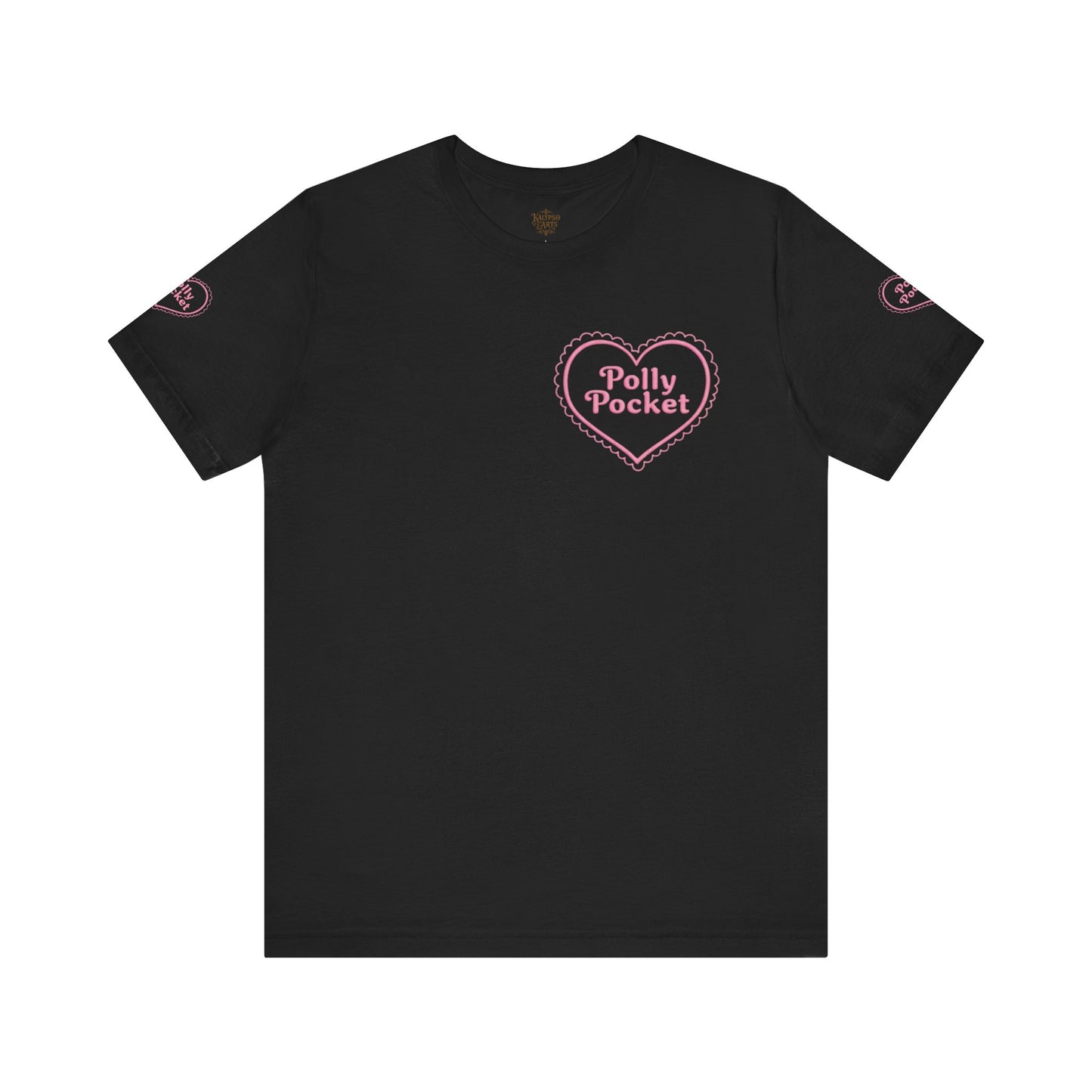 Polly Heart Tee — Pink Retro Logo Short Sleeve Shirt