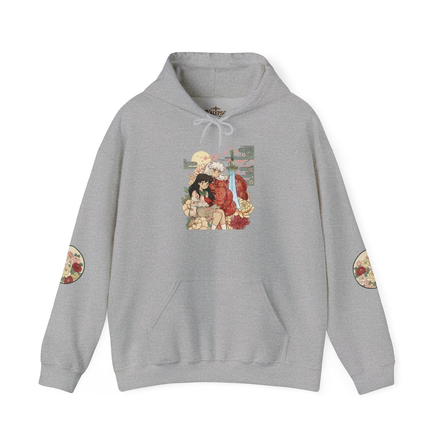 Inugome Hoodie — Floral Ukiyo-e Style Hooded Sweatshirt