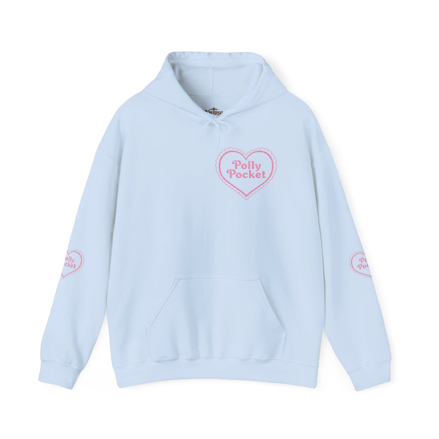 Polly Pocket Heart Logo Hoodie — Cute Retro Pink Graphic Pullover