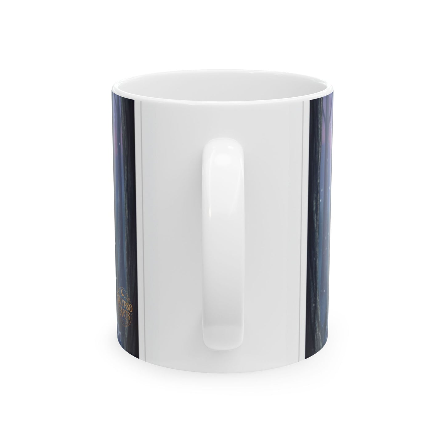 Magical Night Unicorn Ceramic Mug — Fantasy Castle & Starry Tree Coffee Cup (11oz/15oz)