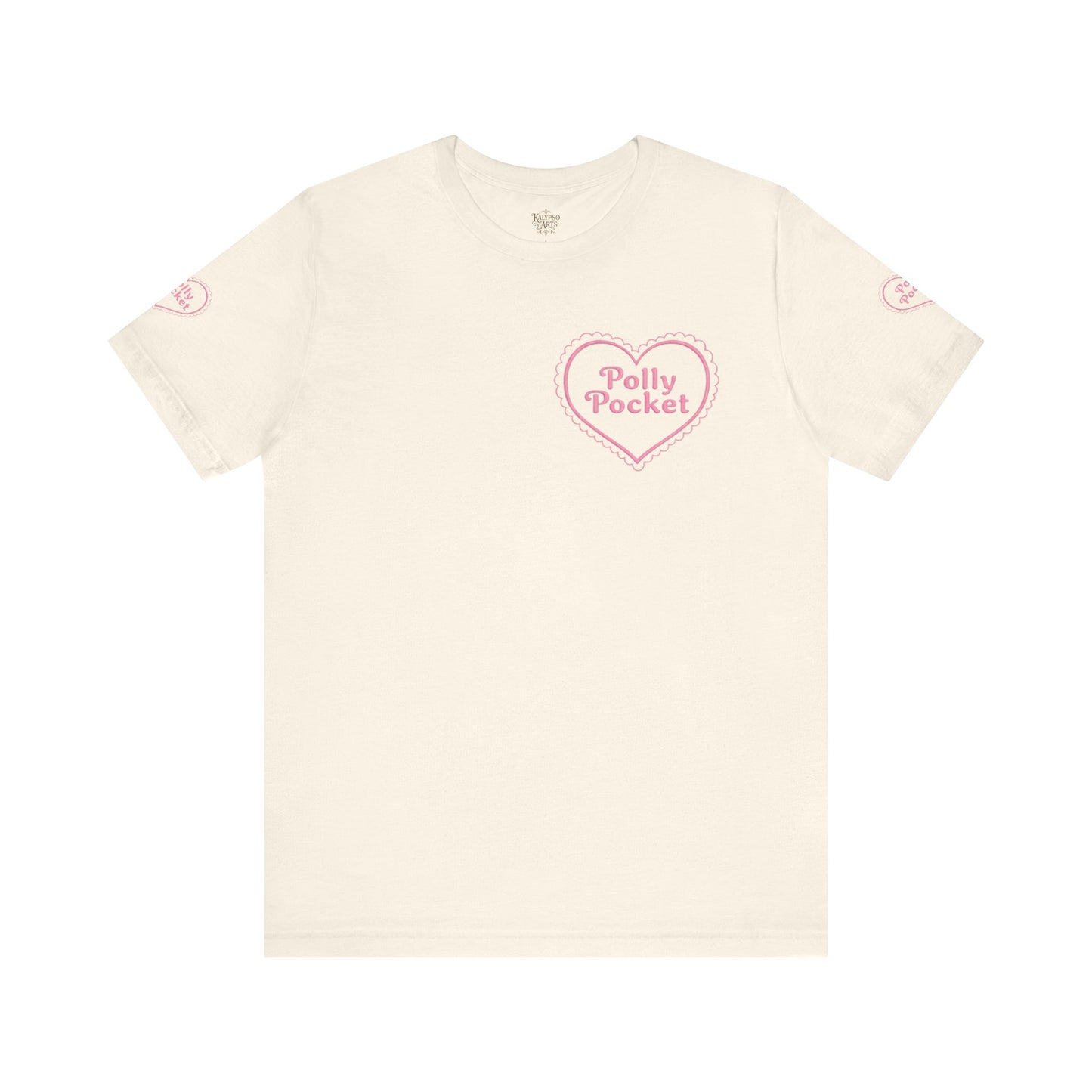 Polly Heart Tee — Pink Retro Logo Short Sleeve Shirt