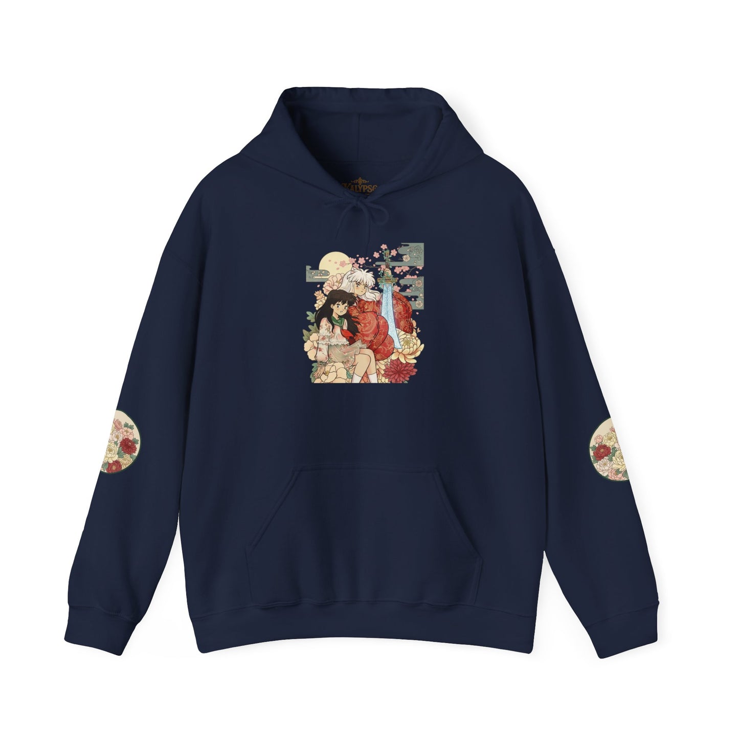Inugome Hoodie — Floral Ukiyo-e Style Hooded Sweatshirt