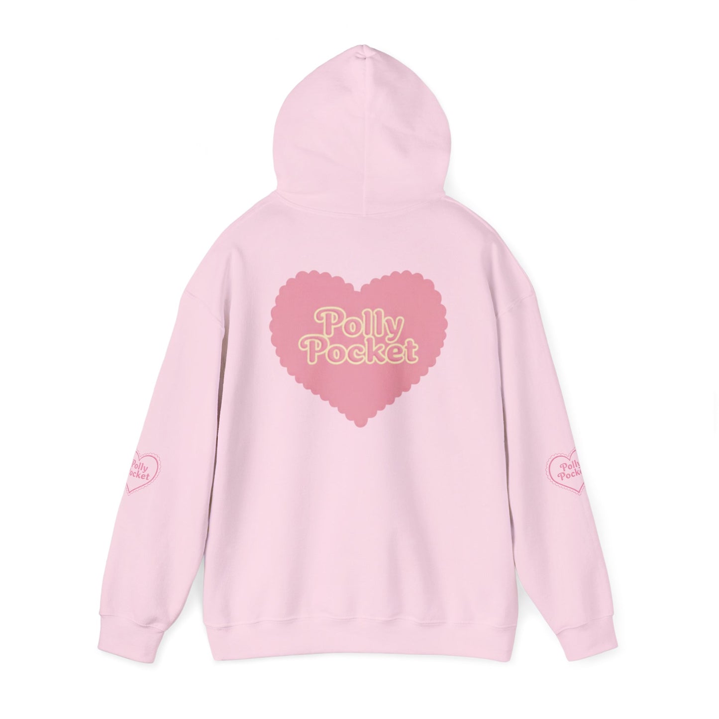 Polly Pocket Heart Logo Hoodie — Cute Retro Pink Graphic Pullover