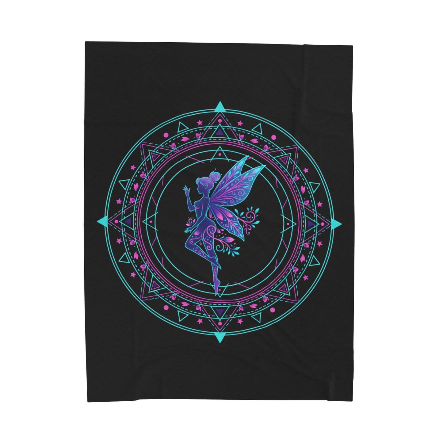 Galactic Mandala Fairy Velveteen Blanket