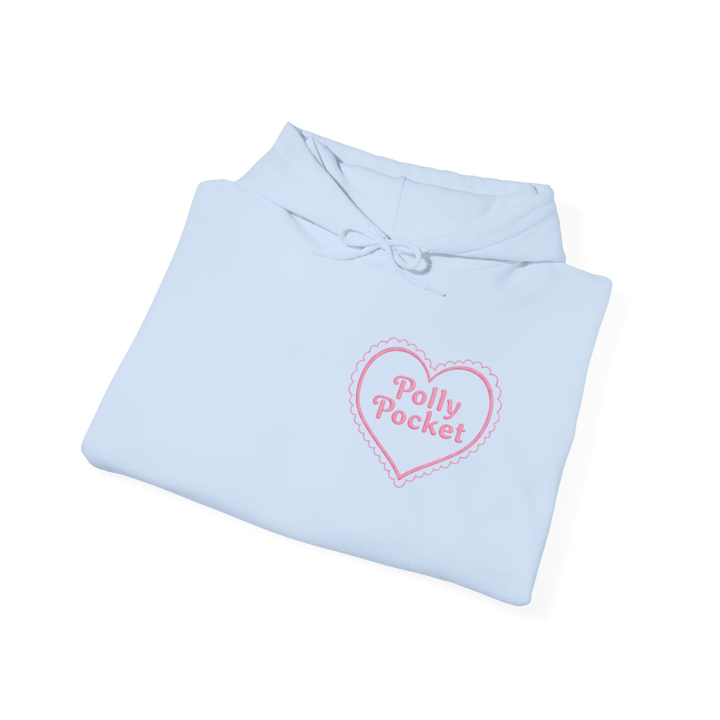 Polly Pocket Heart Logo Hoodie — Cute Retro Pink Graphic Pullover