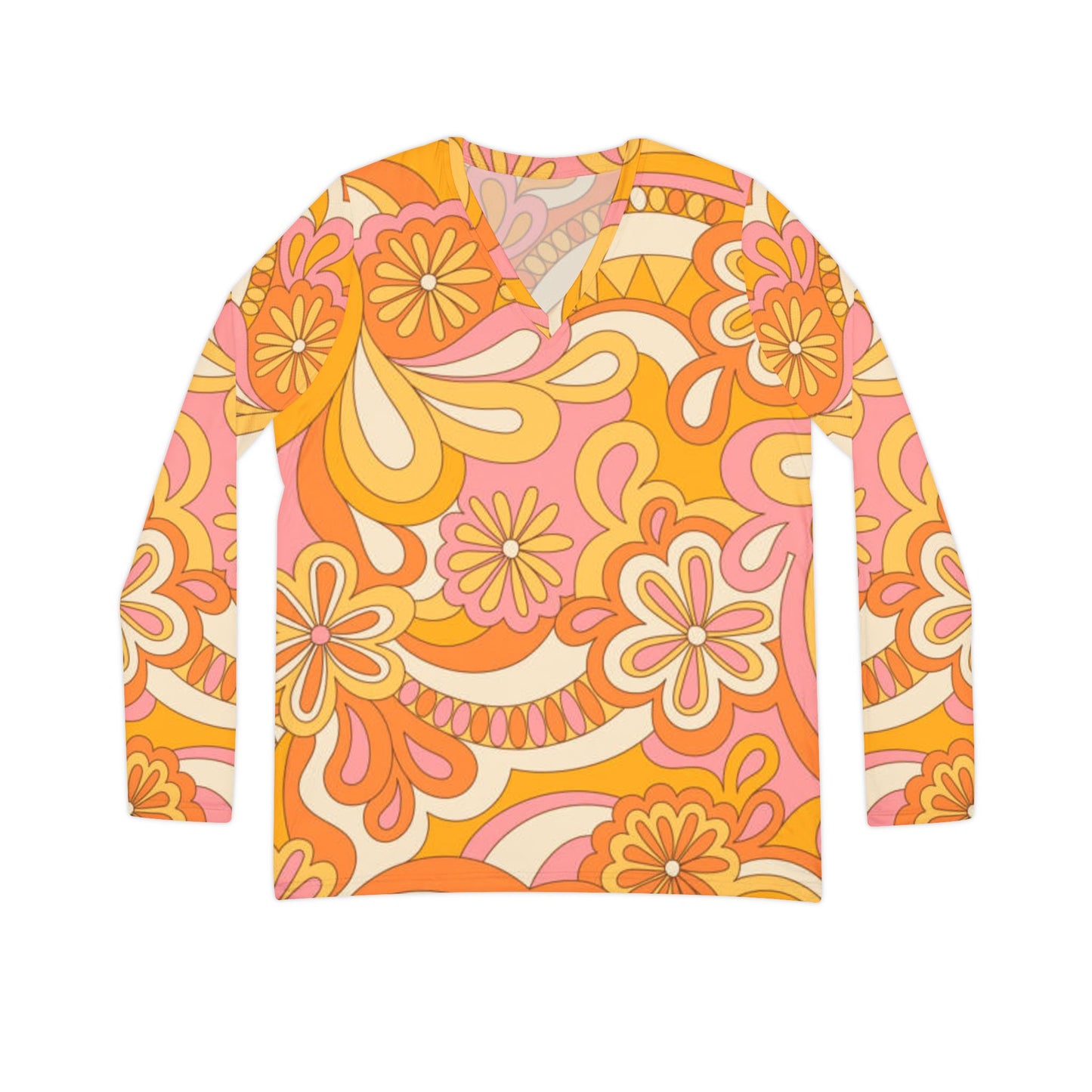 Retro Long Sleeve V-neck
