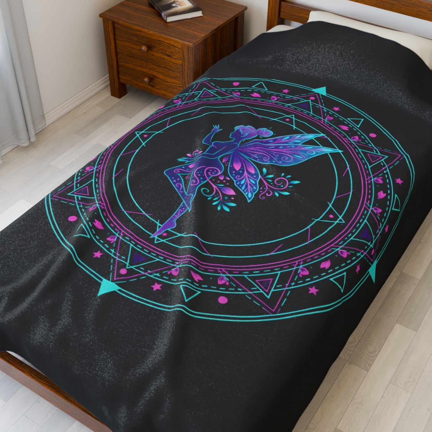 Galactic Mandala Fairy Velveteen Blanket