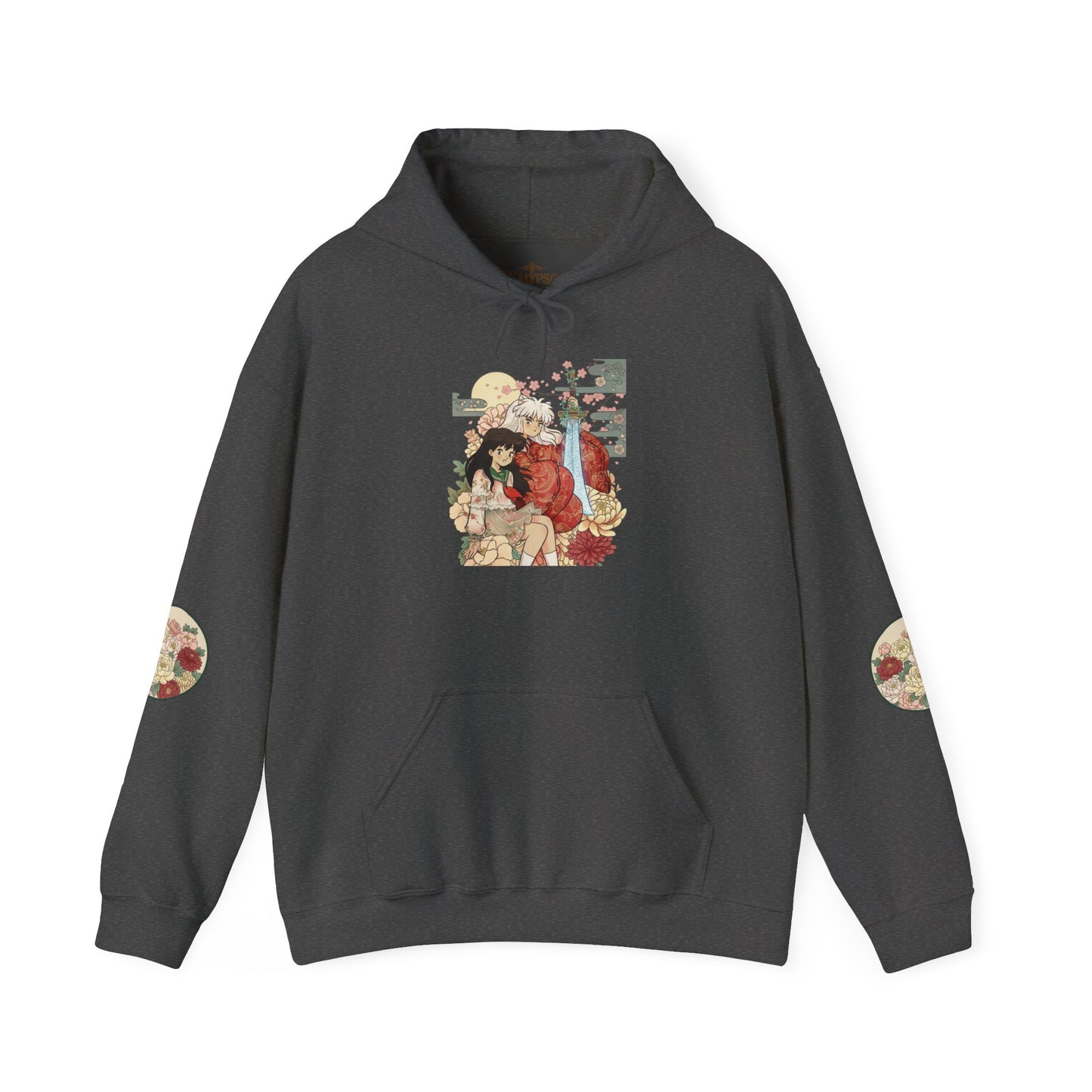 Inugome Hoodie — Floral Ukiyo-e Style Hooded Sweatshirt