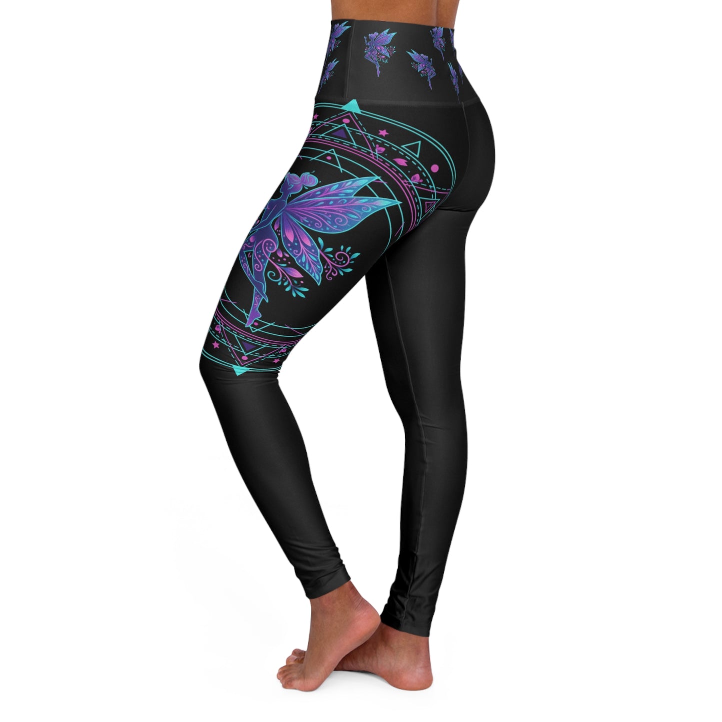 Galactic Mandala Fairy High Waisted Leggings