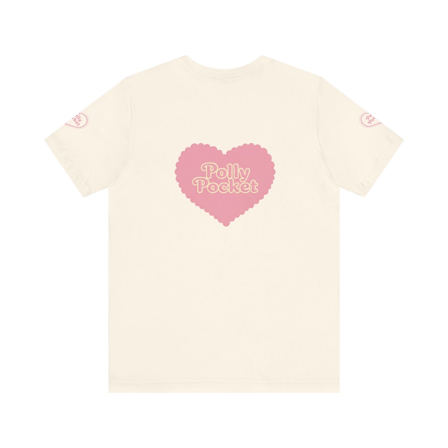 Polly Heart Tee — Pink Retro Logo Short Sleeve Shirt