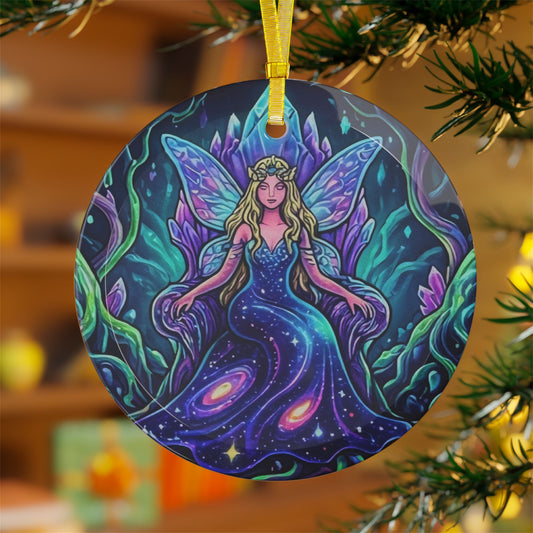 Amethyst Fairy Queen Glass Ornament