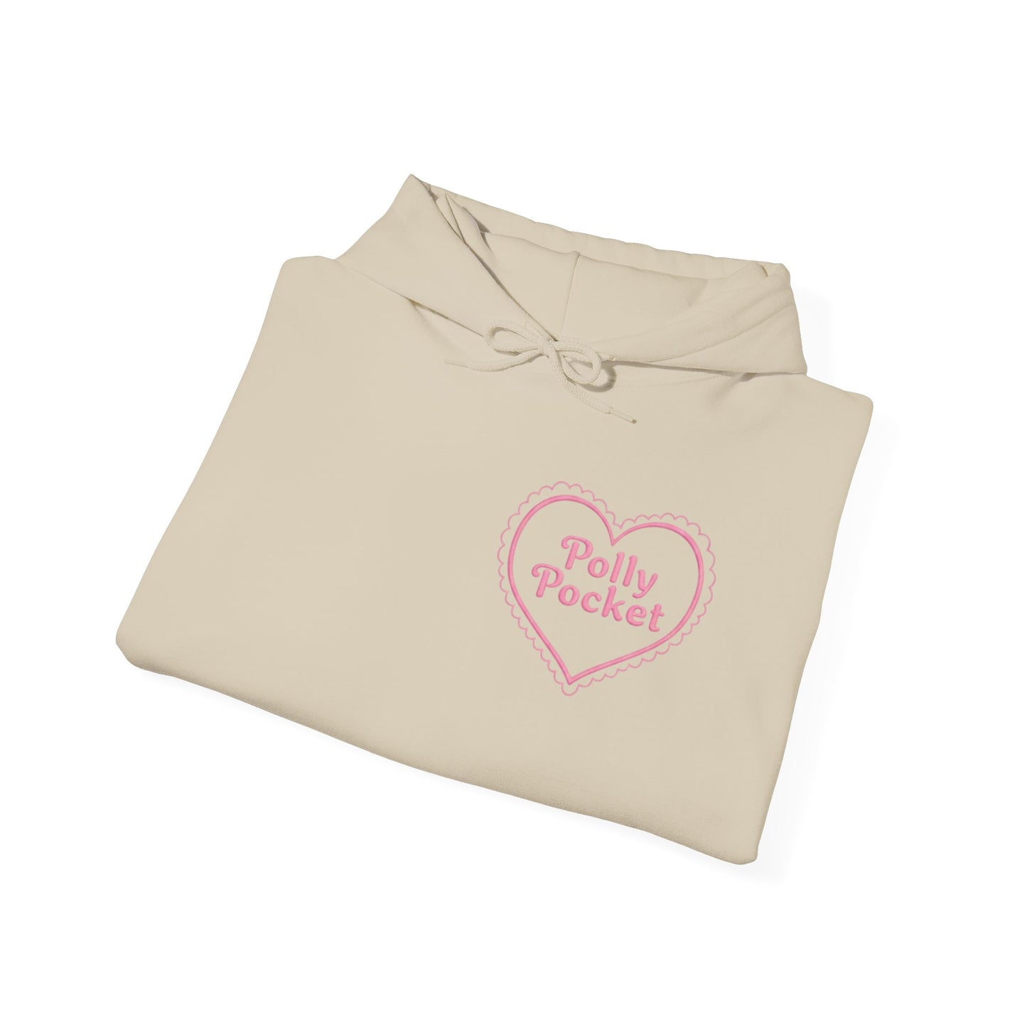 Polly Pocket Heart Logo Hoodie — Cute Retro Pink Graphic Pullover