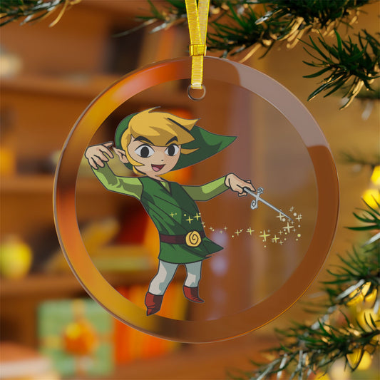 LOZ Windwaker Link Glass Ornament