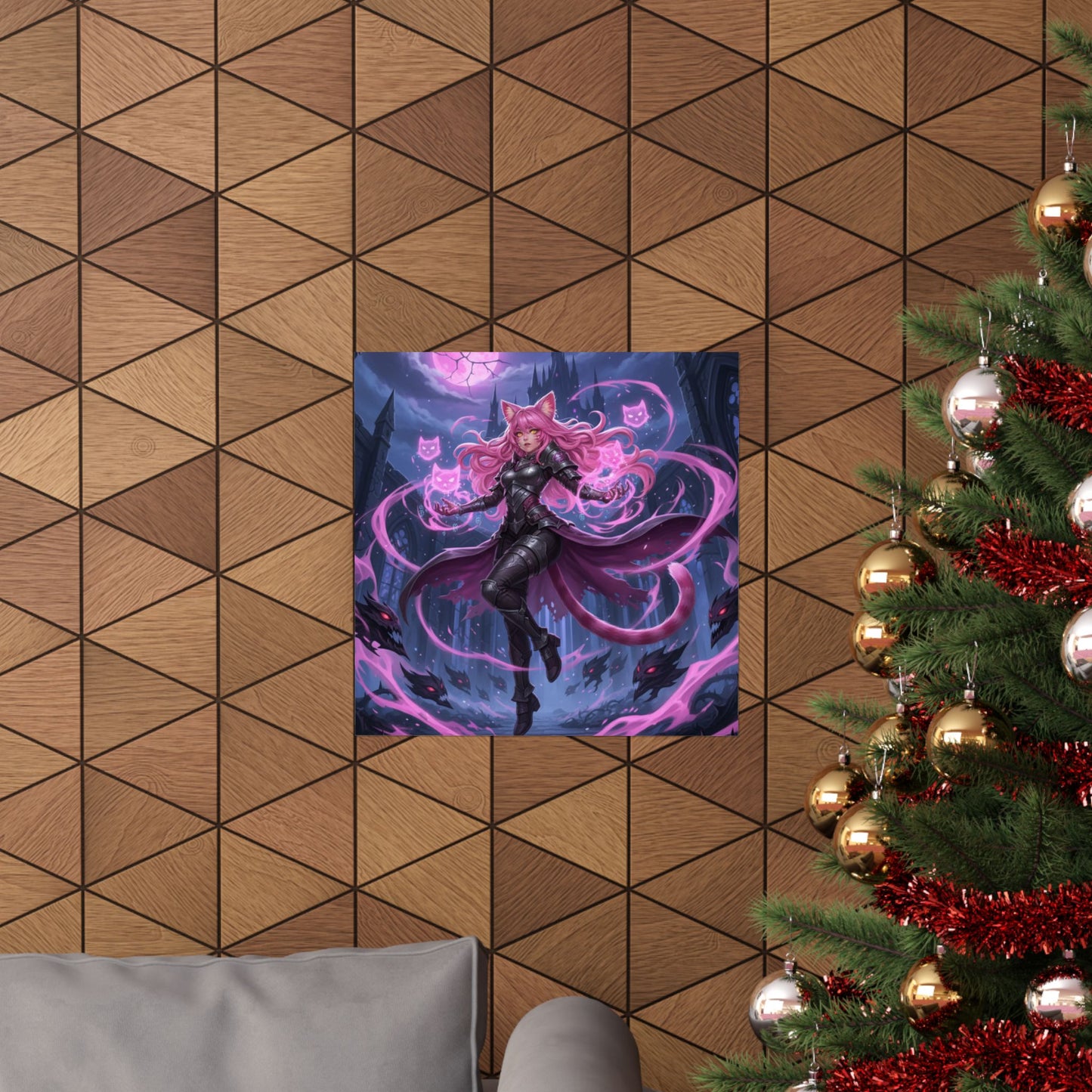 Fantasy Cat Sorceress Matte Poster