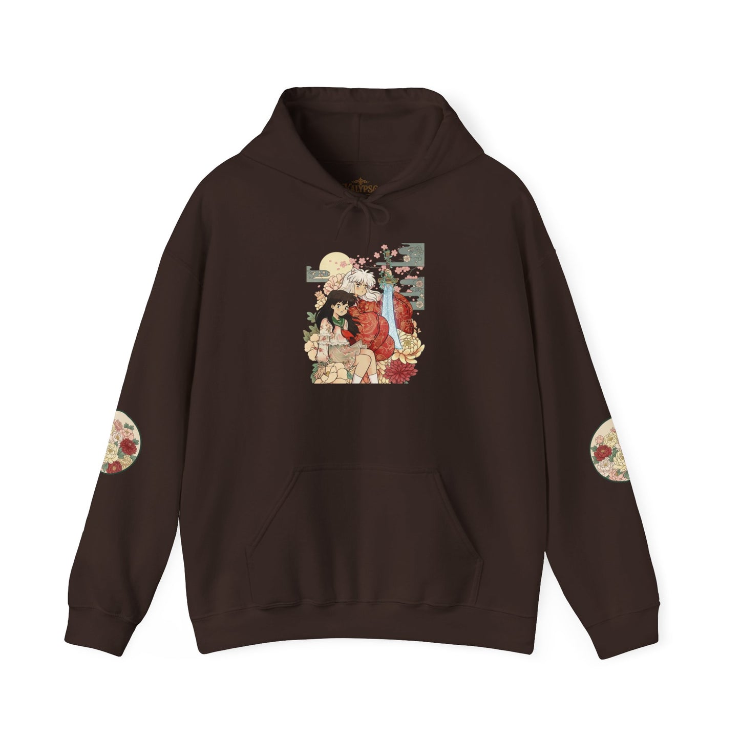 Inugome Hoodie — Floral Ukiyo-e Style Hooded Sweatshirt