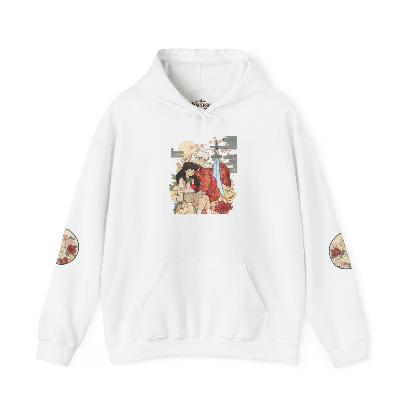 Inugome Hoodie — Floral Ukiyo-e Style Hooded Sweatshirt
