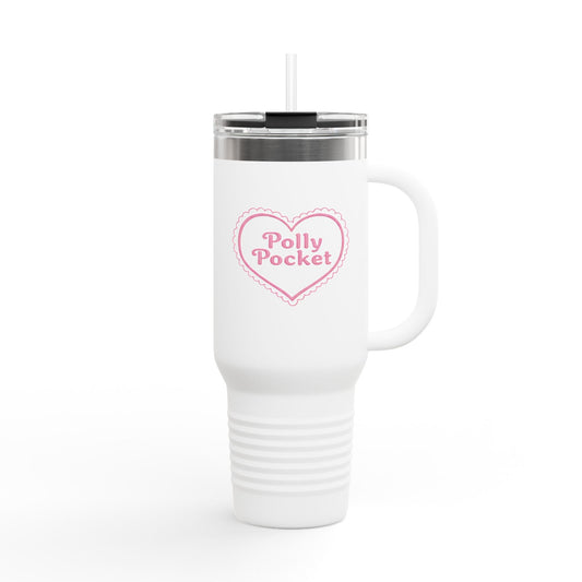 Polly Pocket Heart Insulated Travel Mug — 40oz Stainless Steel Tumbler