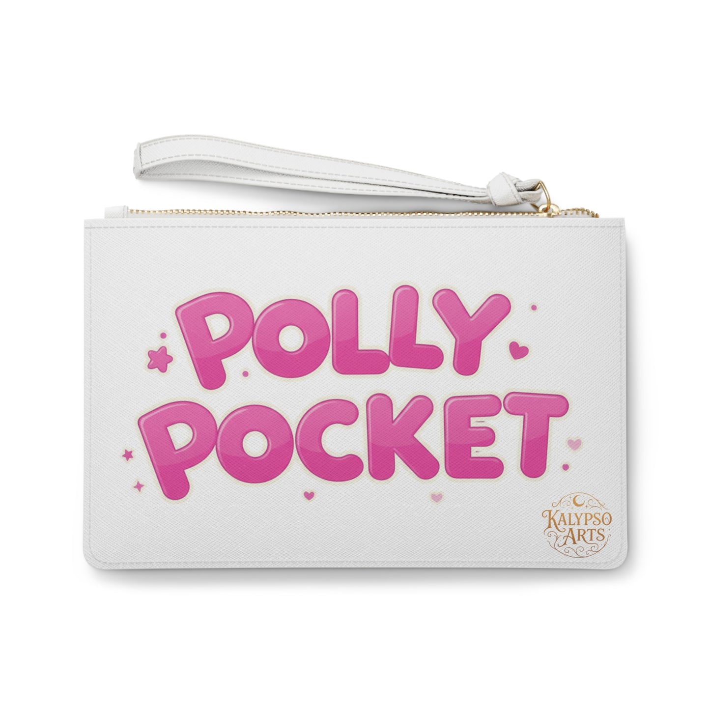 Polly Pocket Clutch Bag — Pink Retro Logo Wristlet for Fans & Gifts