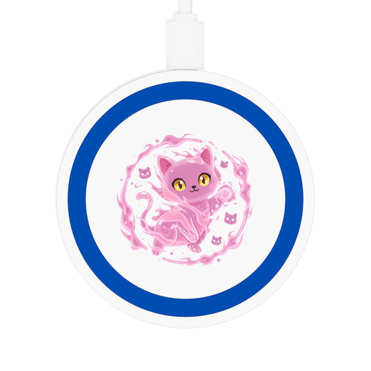 Wireless Charging Pad — Pink Mystic Cat Qi Charger