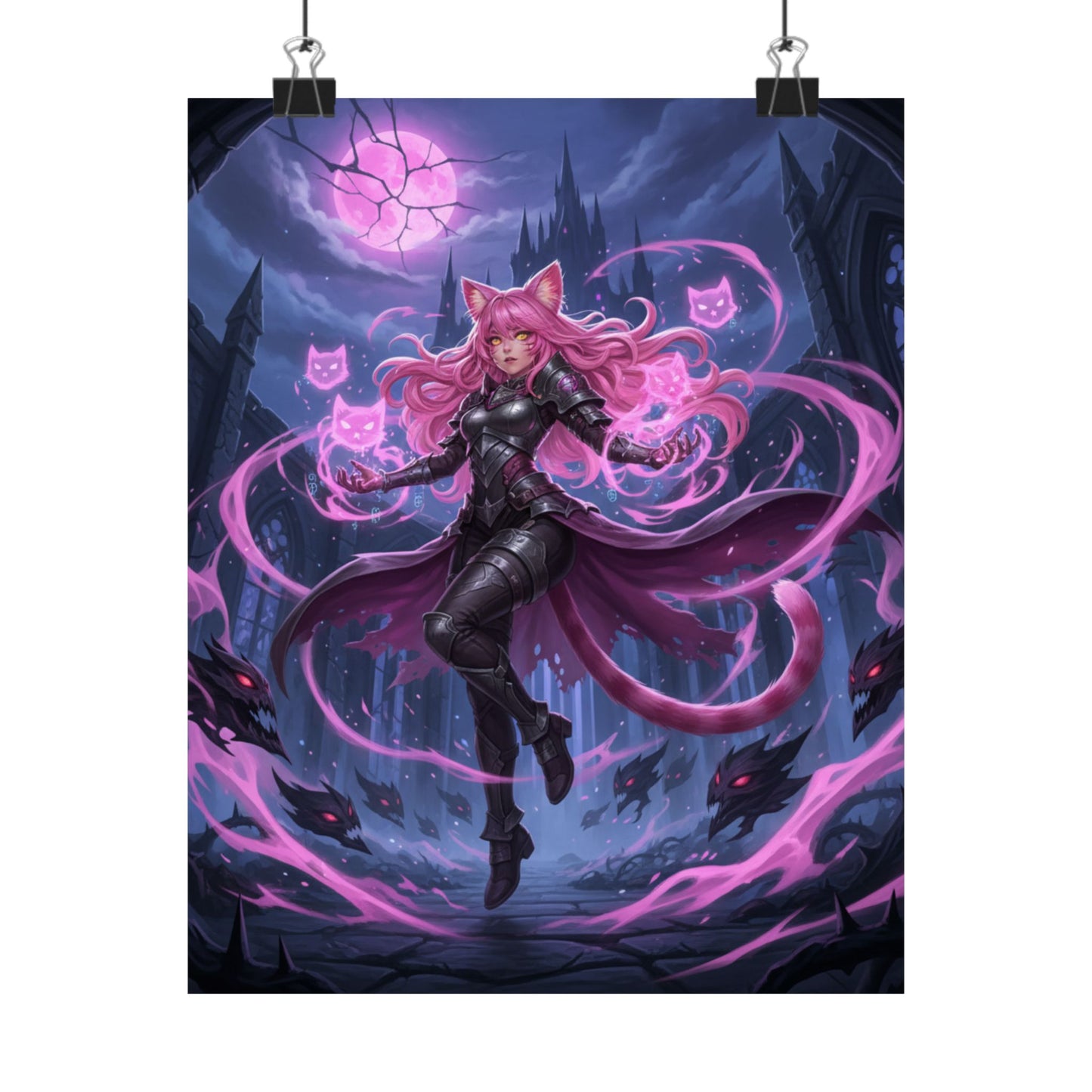 Fantasy Cat Sorceress Matte Poster