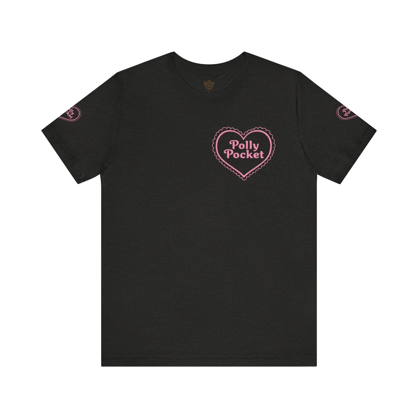 Polly Heart Tee — Pink Retro Logo Short Sleeve Shirt