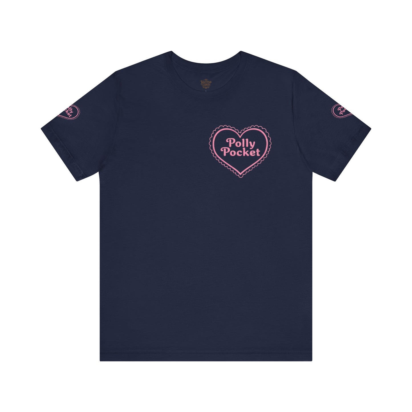 Polly Heart Tee — Pink Retro Logo Short Sleeve Shirt