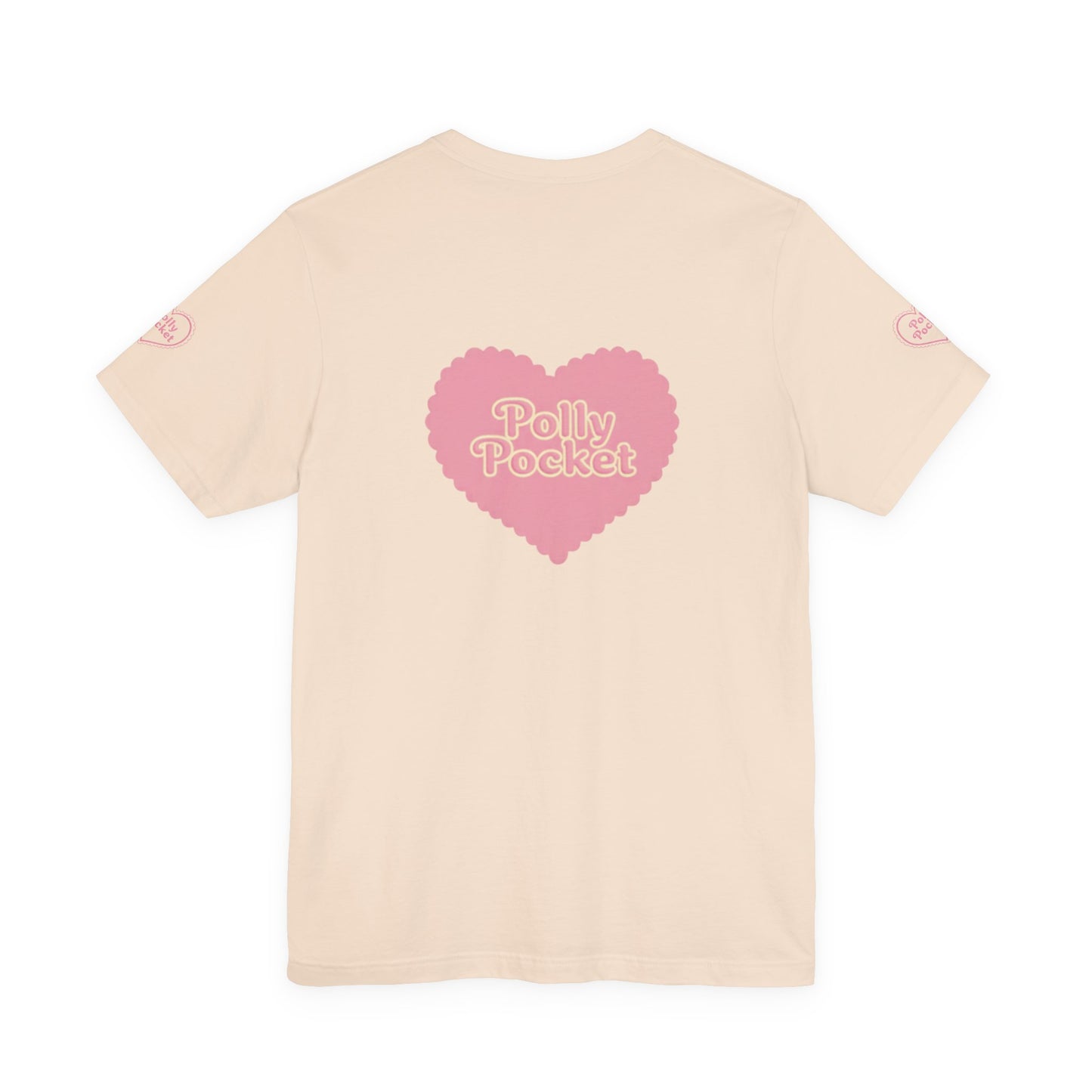 Polly Heart Tee — Pink Retro Logo Short Sleeve Shirt
