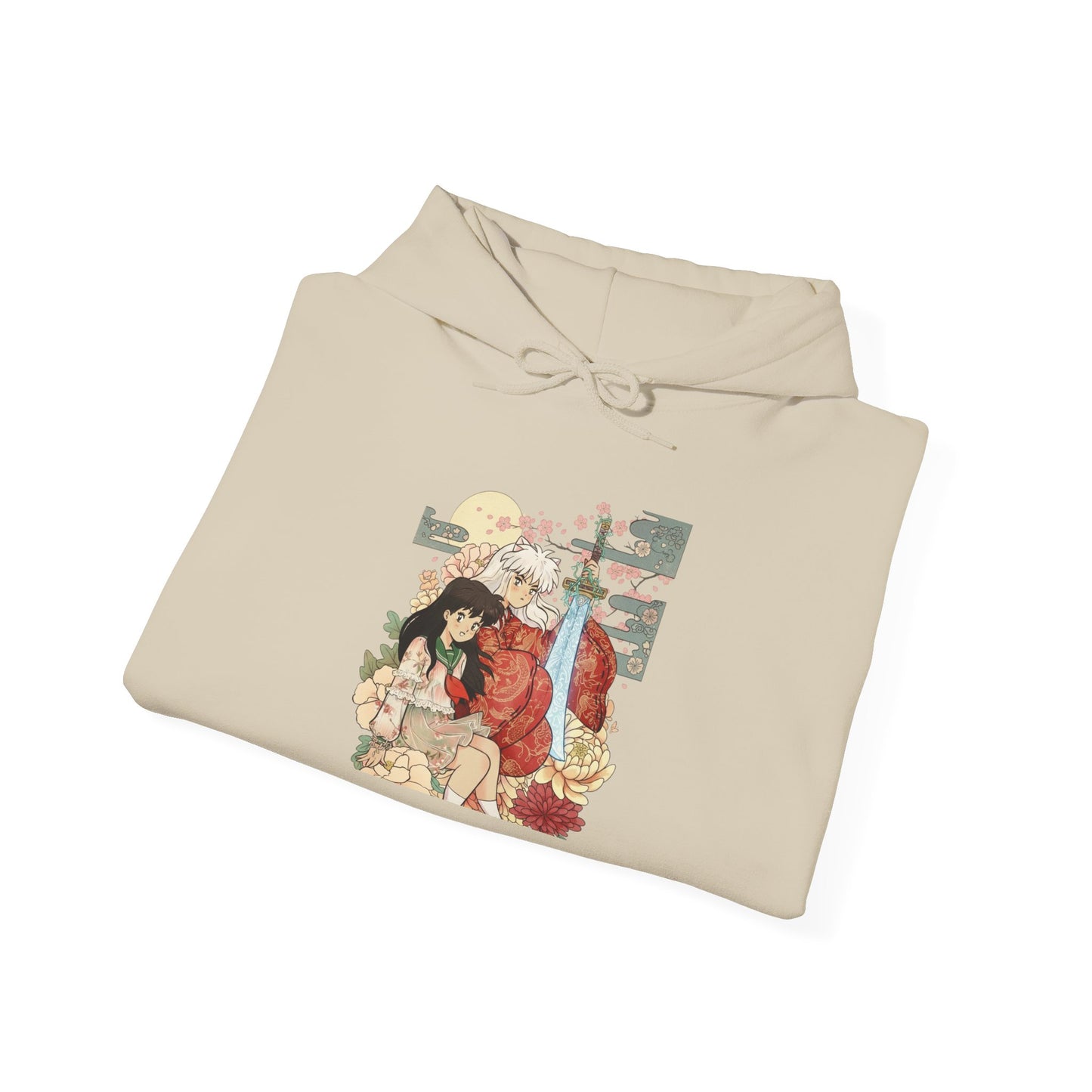 Inugome Hoodie — Floral Ukiyo-e Style Hooded Sweatshirt