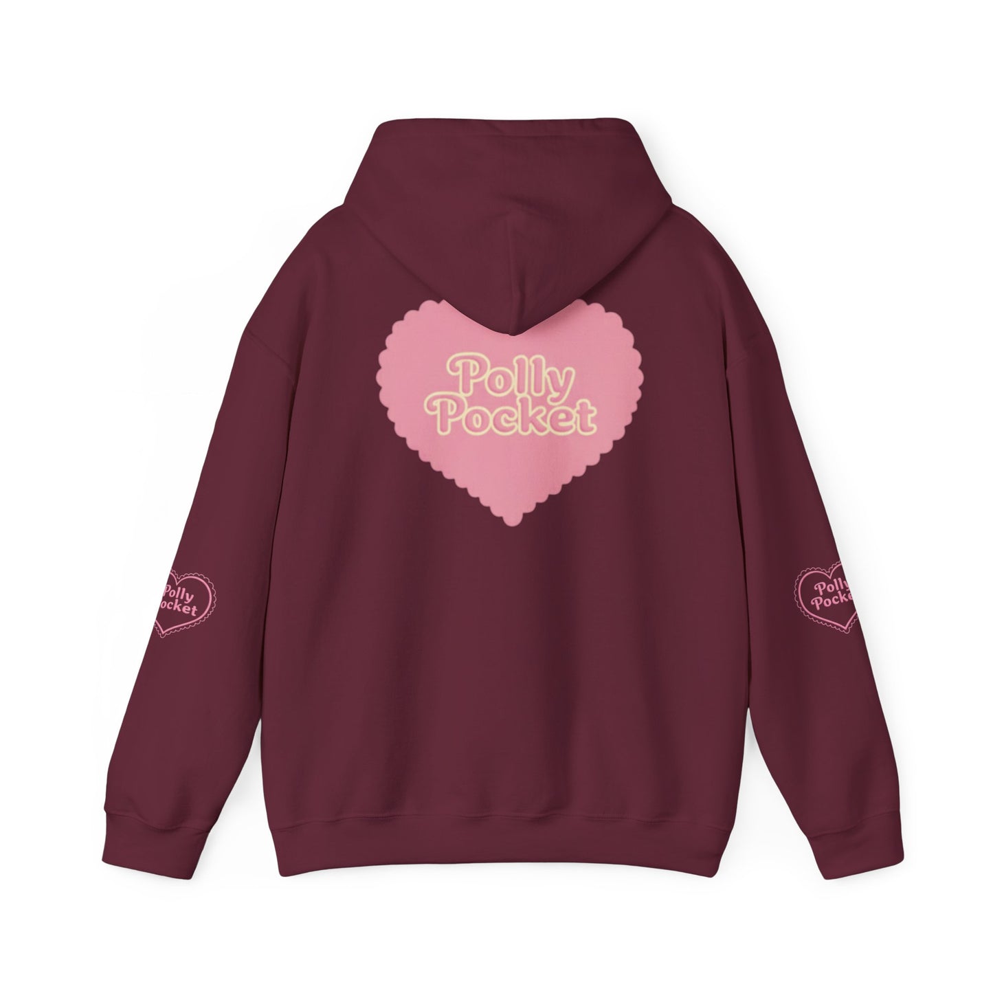 Polly Pocket Heart Logo Hoodie — Cute Retro Pink Graphic Pullover