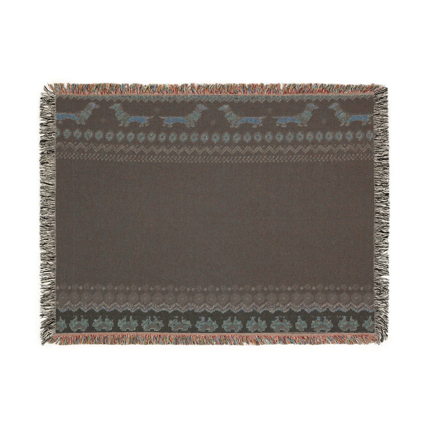 Antique Christmas Weenie Woven Throw