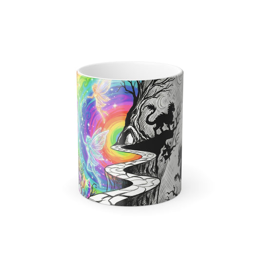 The Black And White Rainbow Color Morphing Mug