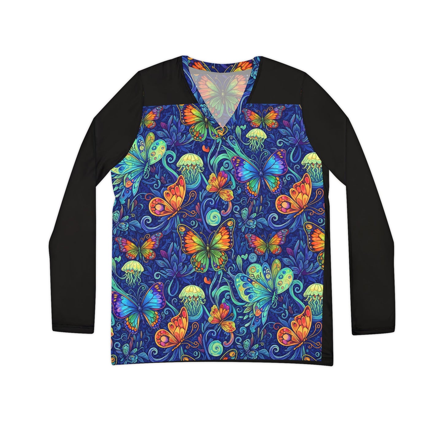Mystic Metamorphosis Graphic Long Sleeve V-neck