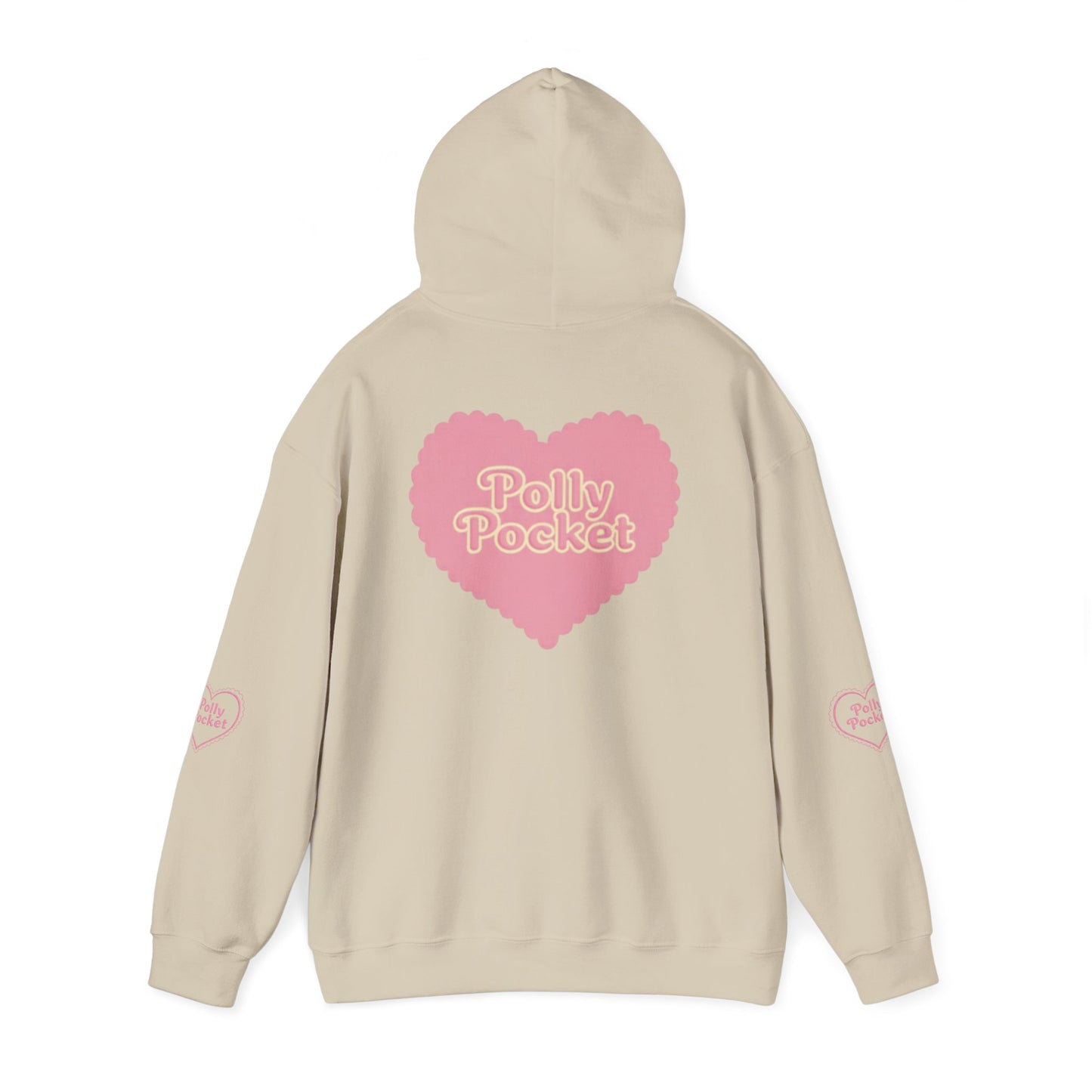 Polly Pocket Heart Logo Hoodie — Cute Retro Pink Graphic Pullover