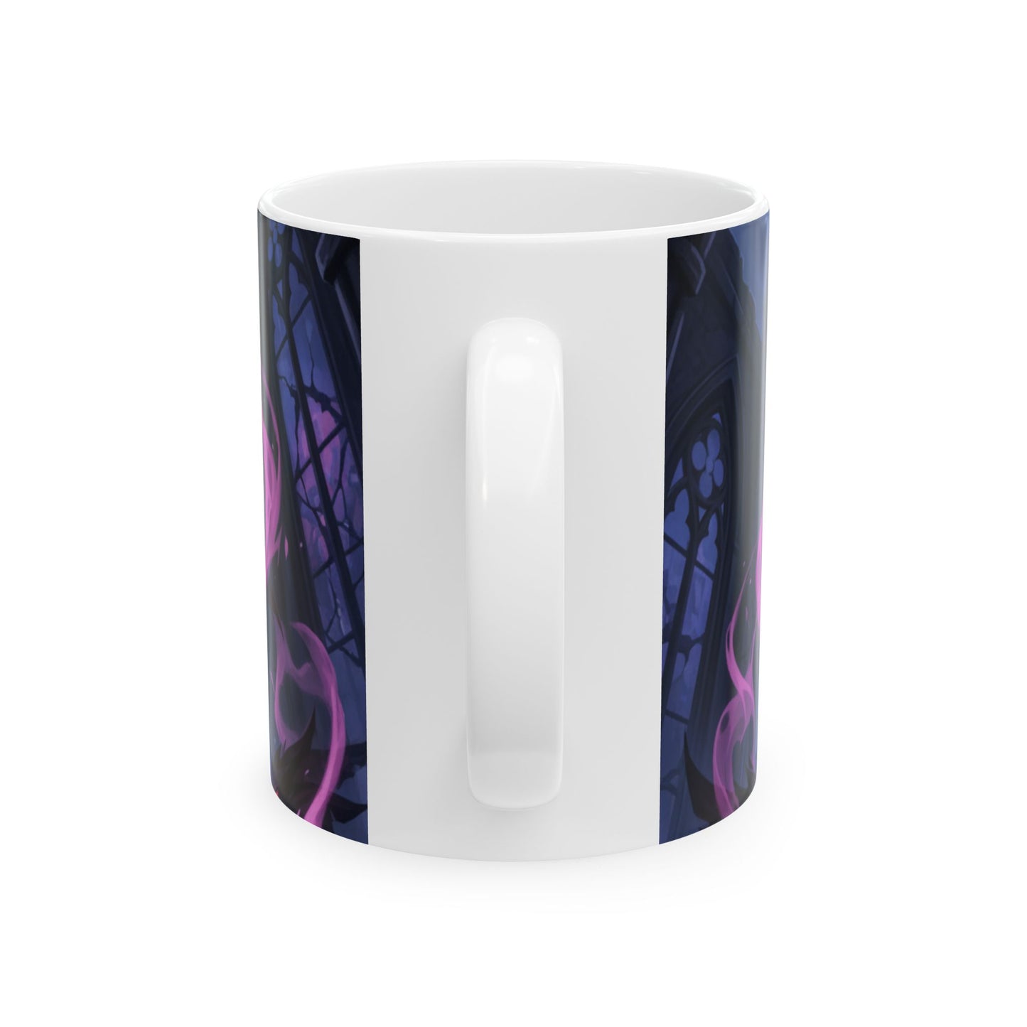 Pink Fox Mage Ceramic Mug — Fantasy Catgirl Sorceress Coffee Cup (11oz/15oz)
